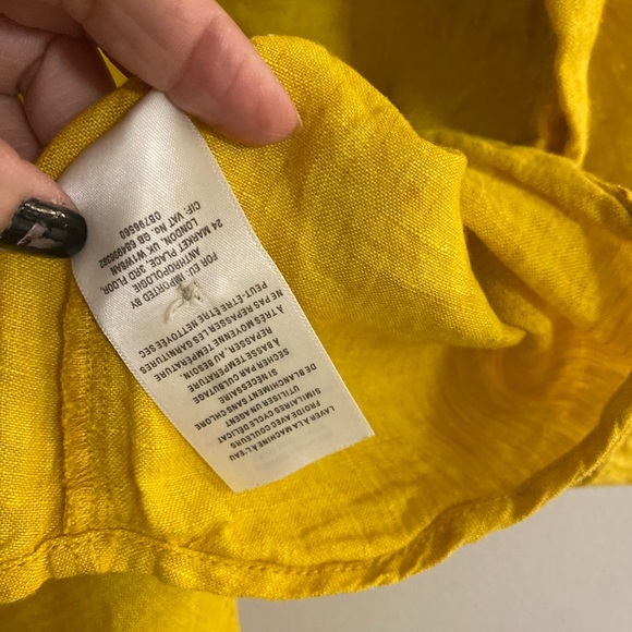 Anthropologie Maeve Linen Mustard Yellow Blouse size 4 - Picture 3 of 5
